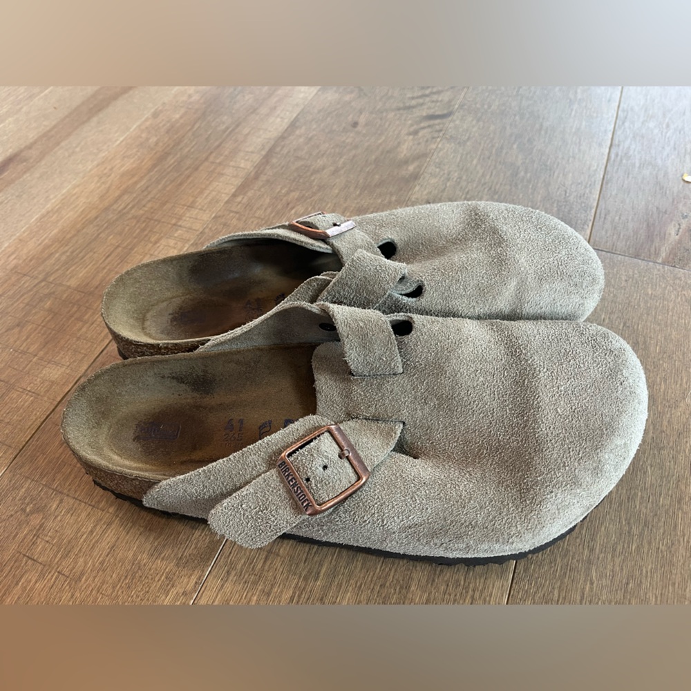 Birkenstock Boston clogs tan suede size 41